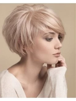 Straight Capless Short Synthetic Hair Layered Blonde Wig