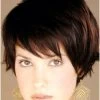 Straight Capless Cropped Remy Human Hair With Bangs Auburn Wig