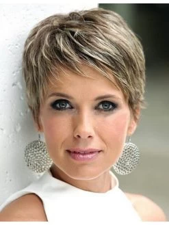 Straight Capless Short Synthetic Hair Boycuts Brown Wig