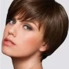 Straight Capless Cropped Remy Human Hair Classic Brown Wig
