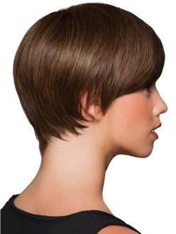 Straight Capless Cropped Remy Human Hair Classic Brown Wig -Boutique Wig Shop rwk611027 03