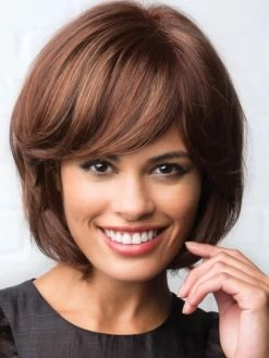 Wavy Capless Short Remy Human Hair Bobs Brown Wig