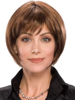 Straight Capless Chin Length Remy Human Hair Bobs Brown Wig