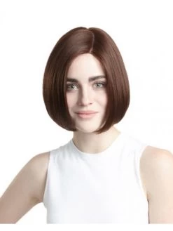 Straight Lace Front Short Remy Human Hair Bobs Brown Wig