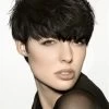 Straight Capless Short Remy Human Hair With Bangs Black Wig