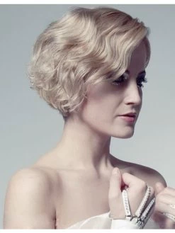 Wavy Lace Front Short Synthetic Hair Without Bangs Blonde Wig