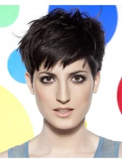 Straight Capless Short Remy Human Hair Boycuts Black Wig