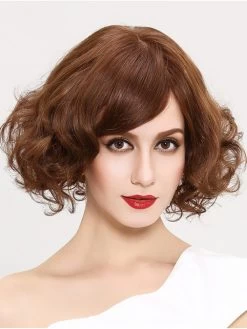 Wavy Capless Short Synthetic Hair Bobs Brown Wig