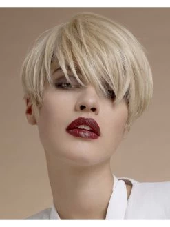 Straight Capless Cropped Synthetic Hair With Bangs Blonde Wig