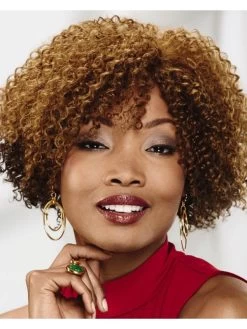 Curly Capless Short Synthetic Hair Afro Brown Wig