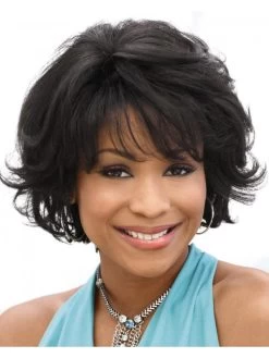 Wavy Capless Short Remy Human Hair Afro Black Wig -Boutique Wig Shop rwk611104 03