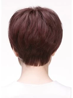 Straight Capless Cropped Remy Human Hair With Bangs Auburn Wig -Boutique Wig Shop rwk611124 05