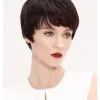 Straight Capless Short Remy Human Hair Boycuts Auburn Wig