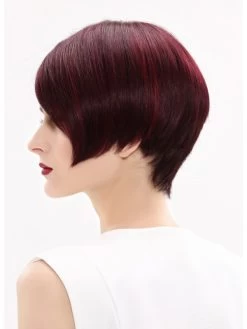 Straight Lace Front Cropped Synthetic Hair With Bangs Auburn Wig -Boutique Wig Shop rwk611139 04