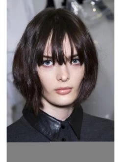 Straight Capless Short Remy Human Hair Bobs Black Wig