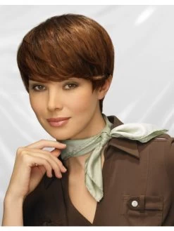 Straight Capless Short Remy Human Hair With Bangs Wig
