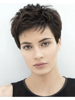 Capless Short Synthetic Hair Boycuts Black Wig