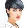 Capless Short Synthetic Hair Grey Wig With Bangs