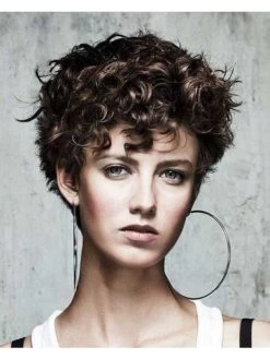 Curly Capless Short Synthetic Hair Wig With Bangs