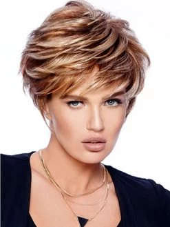 Straight Capless Short Synthetic Hair Layered Wig