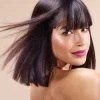 Capless Medium Synthetic Hair Straight Wig With Bangs
