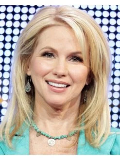 Lace Front Medium Synthetic Hair Straight Wig Without Bangs