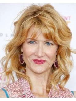 Capless Medium Synthetic Hair Wavy Blonde Wig