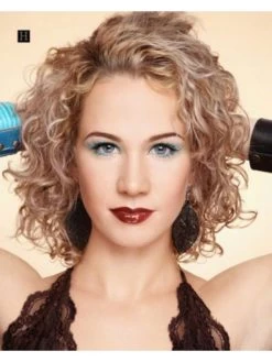 Full Lace Medium Synthetic Hair Curly Blonde Wig