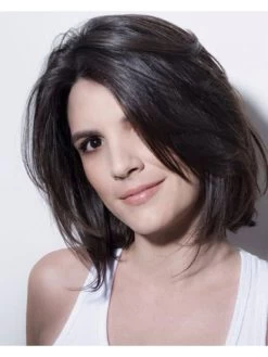 Lace Front Medium Synthetic Hair Wavy Black Bobs Wig