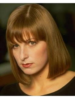 Capless Medium Synthetic Hair Straight Blonde Wig