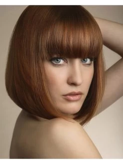 Capless Medium Remy Human Hair Straight Brown Bobs Wig