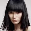 Capless Medium Synthetic Hair Straight Black Wig