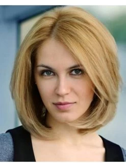 Lace Front Medium Remy Human Hair Straight Blonde Bobs Wig