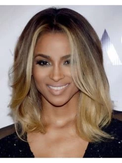Lace Front Medium Remy Human Hair Wavy Blonde Afro Wig