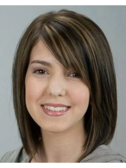 Capless Medium Remy Human Hair Straight Blonde Classic Wig