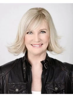 Capless Medium Remy Human Hair Wavy Gray Wig