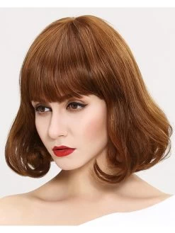 Capless Medium Remy Human Hair Wavy Blonde Bobs Wig -Boutique Wig Shop rwl611152 03