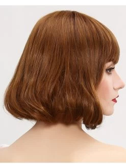 Capless Medium Remy Human Hair Wavy Blonde Bobs Wig -Boutique Wig Shop rwl611152 04