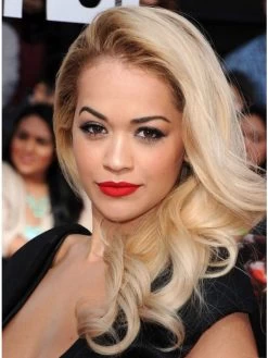 Full Lace Long Synthetic Hair Wavy Blonde Wig Without Bangs