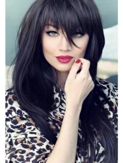 Capless Long Synthetic Hair Straight Black Wig With Bangs