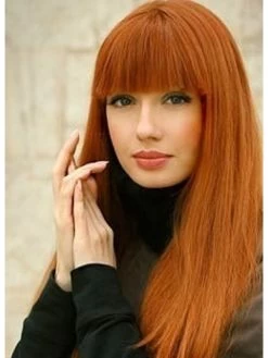 Capless Long Synthetic Hair Straight Wig With Bangs
