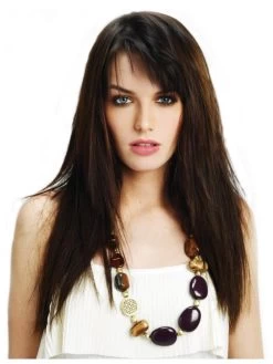 Capless Long Remy Human Hair Straight Wig With Bangs