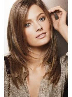 Lace Front Long Synthetic Hair Straight Brown Wig Without Bangs