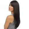 Lace Front Long Remy Human Hair Straight Black Wig With Bangs