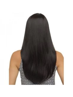 Lace Front Long Remy Human Hair Straight Black Wig With Bangs -Boutique Wig Shop rwm611129 03