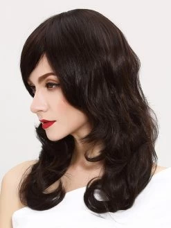 Capless Long Synthetic Hair Wavy Brown Wig With Bangs -Boutique Wig Shop rwm611166 03