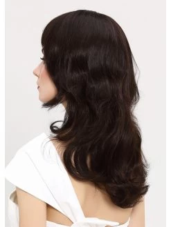 Capless Long Synthetic Hair Wavy Brown Wig With Bangs -Boutique Wig Shop rwm611166 04