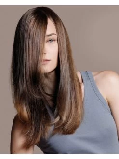 Capless Long Remy Human Hair Straight Brown Wig Without Bangs