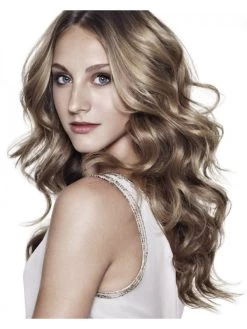 Lace Front Long Synthetic Hair Wavy Brown Wig Without Bangs