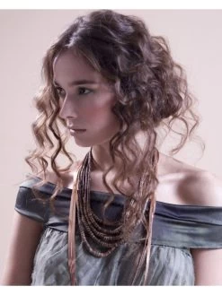 Full Lace Long Synthetic Hair Curly Brown Wig Without Bangs -Boutique Wig Shop rwm611292 03